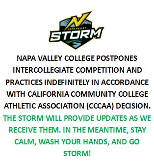Napa Valley College Postpones Intercollegiate Competition and Practices Indefinitely