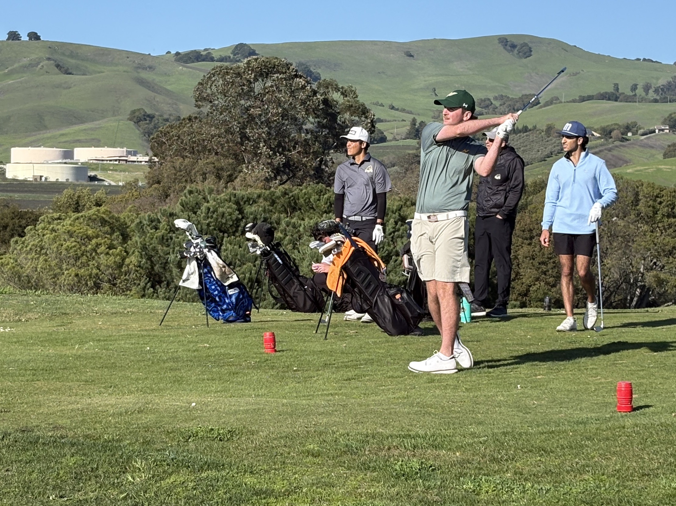 Ian Hall is shown for the Napa Valley College men&rsquo;s golf team earlier in the season.  Photo courtesy of Marty James.
