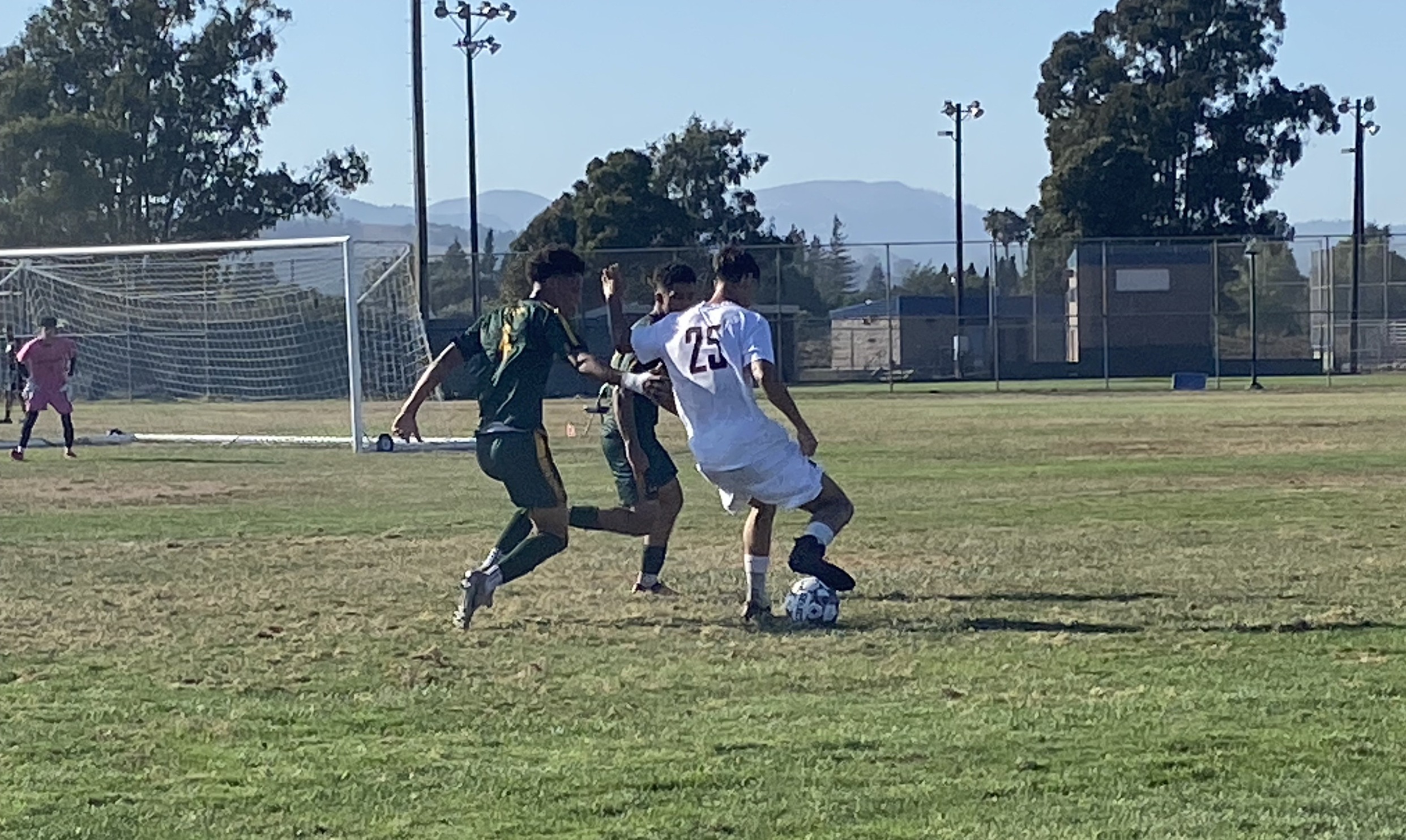 The Napa Valley College men's soccer team is shown in a game earlier in the season against Santa Rosa Junior College.

Photos by Marty James